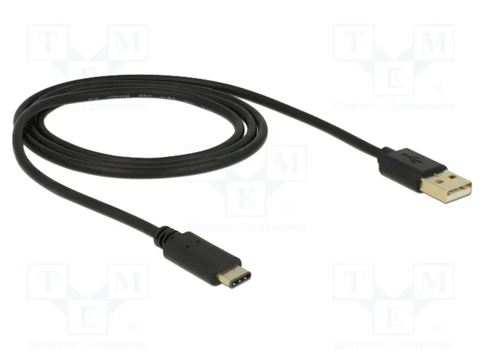 DELOCK Câble USB 2.0 de type A vers USB C, 1m, noir