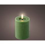 Lumineo Bougie LED Verte à Effet Flamme et Finition Rustique