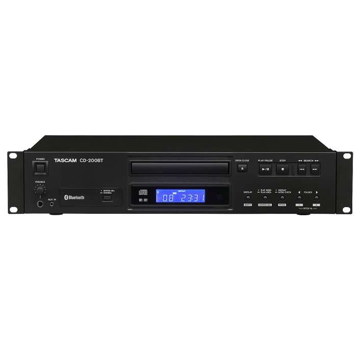 Tascam CD-200BT Lecteur CD Bluetooth Professionnel 2U avec aptX - Rack Audio Tascam CD-200BT Lecteur CD Bluetooth Professionnel 2U avec aptX - Rack Audio