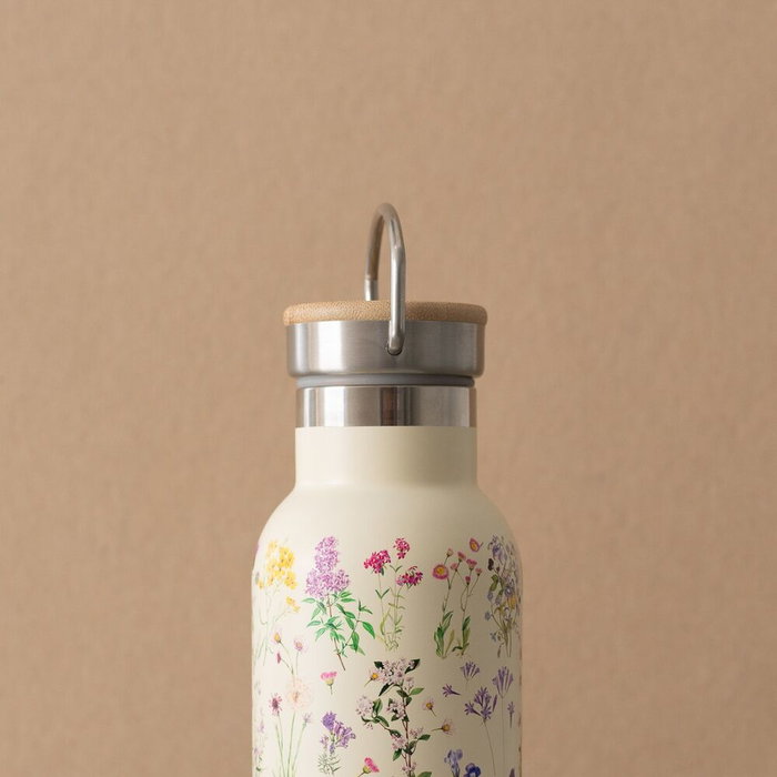ERIK Gourde Isotherme en Acier Inoxidable 500ml avec Bouchon Étanche - Motif Fleurs Sauvages