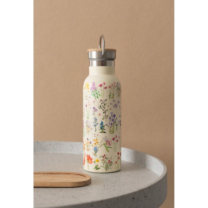 ERIK Gourde Isotherme en Acier Inoxidable 500ml avec Bouchon Étanche - Motif Fleurs Sauvages