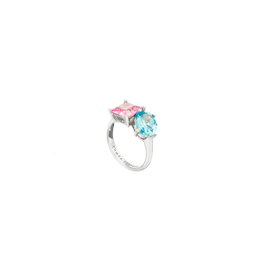 Chiara Ferragni Princess Rainbow Ring Blue/Pink CZ Taille 10