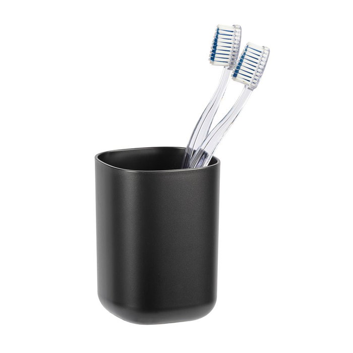 Wenko Davos Porte-brosse à dents en plastique mat, noir mat, référence 24831100