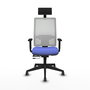 Piqueras y Crespo Chaise de Bureau Horna avec Appui-tête et Mécanisme Sincro/Traslack, Bleu Clair et Blanc