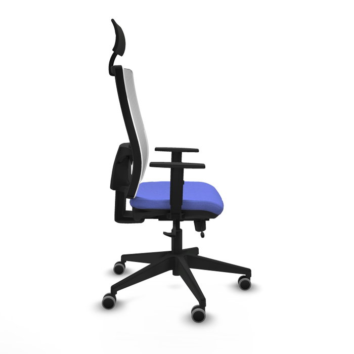 Piqueras y Crespo Chaise de Bureau Horna avec Appui-tête et Mécanisme Sincro/Traslack, Bleu Clair et Blanc