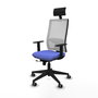 Piqueras y Crespo Chaise de Bureau Horna avec Appui-tête et Mécanisme Sincro/Traslack, Bleu Clair et Blanc