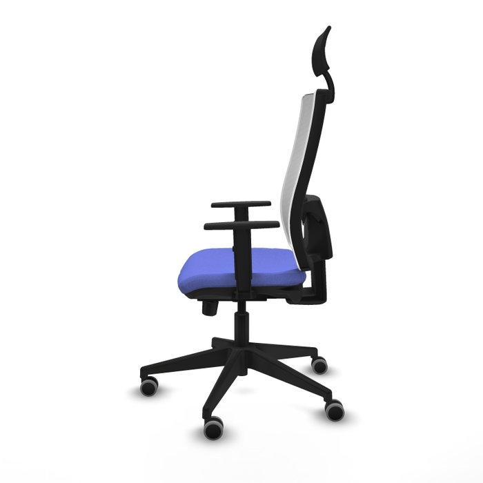 Piqueras y Crespo Chaise de Bureau Horna avec Appui-tête et Mécanisme Sincro/Traslack, Bleu Clair et Blanc