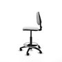 Tabouret Taburete Isso Contact permament de base Tissu Blanc Structure polyamide noire Sans accoudoirs Sans appui-tête Roulettes en nylon 50 mm