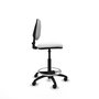 Tabouret Taburete Isso Contact permament de base Tissu Blanc Structure polyamide noire Sans accoudoirs Sans appui-tête Roulettes en nylon 50 mm