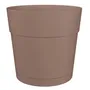 Artevasi Pot de fleurs rond CAPRI LARGE avec réservoir d'eau - Plastique taupe, diamètre 30 cm (L 29.5 * P 29.5 * H 28.2 cm)