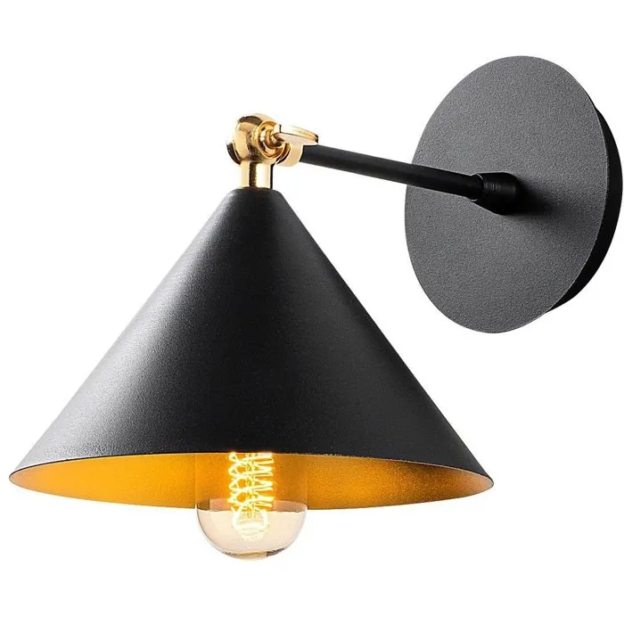 Applique murale Black - Industriel et scandinave - Métal - Noir