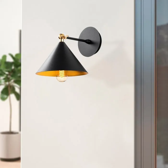 Applique murale Black - Industriel et scandinave - Métal - Noir