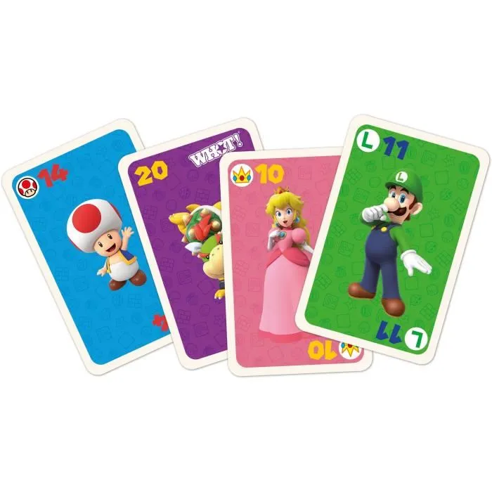Winning Moves - Jeu de cartes Whot! Super Mario - Famille - Mario, Luigi, Peach, Bowser, Yoshi