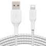 Belkin Câble Lightning vers USB-A Tressé 2 m Blanc