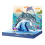 MIEREDU Puzzle 3D éducatif et écologique Dauphin - Construction STEAM pour enfants à partir de 6 ans - Modèle animal en 3D avec cartes de référence multilingues