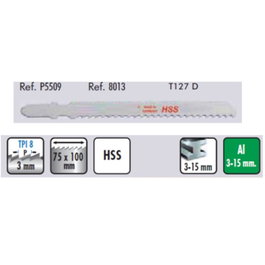 CMT Lame de scie sauteuse 5509 T127D pour Aluminium, Plastique et Uralite