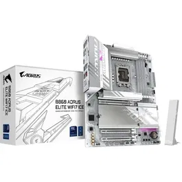Carte mère GIGABYTE B860 AORUS ELITE WIFI7 ICE - Socket LGA 1851 pour Intel Core Ultra, DDR5 9200MHz, Wi-Fi 7, USB 4, 2.5 GbE LAN