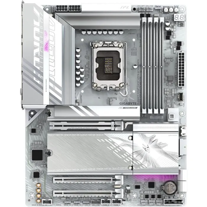 Carte mère GIGABYTE B860 AORUS ELITE WIFI7 ICE - Socket LGA 1851 pour Intel Core Ultra, DDR5 9200MHz, Wi-Fi 7, USB 4, 2.5 GbE LAN Carte mère GIGABYTE B860 AORUS ELITE WIFI7 ICE - Socket LGA 1851 pour Intel Core Ultra, DDR5 9200MHz, Wi-Fi 7, USB 4, 2.5 GbE LAN