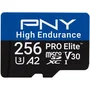 PNY Pro Elite High Endurance Carte mémoire microSDXC 256 Go UHS-I Class 10 U3 V30 A2 100 Mo/s - pour surveillance et caméras de sécurité