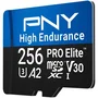 PNY Pro Elite High Endurance Carte mémoire microSDXC 256 Go UHS-I Class 10 U3 V30 A2 100 Mo/s - pour surveillance et caméras de sécurité