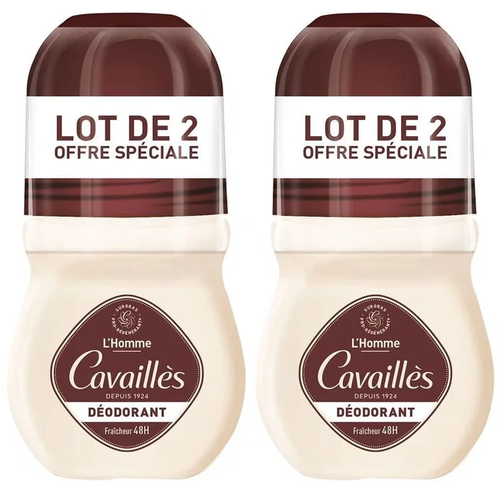 Roge Cavailles Set Duo Déodorant Roll-On Homme 48h Protection, 2x50ml