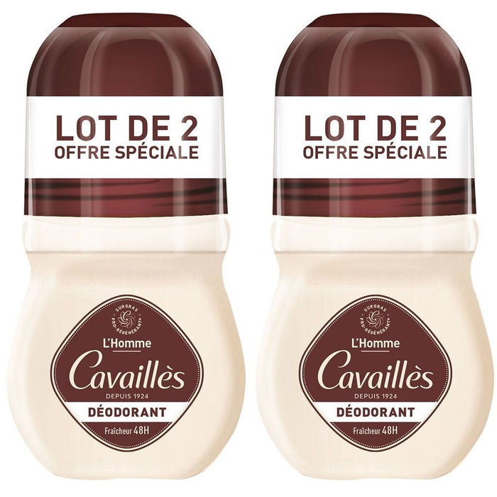 Roge Cavailles L'Homme Déodorant Roll-On 48h Protection - Set Duo 2x50 ml - Pour Hommes Roge Cavailles L'Homme Déodorant Roll-On 48h Protection - Set Duo 2x50 ml - Pour Hommes