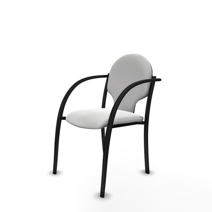 Piqueras Y Crespo Chaise Hellín, Tissu Blanc, Bras Fixes