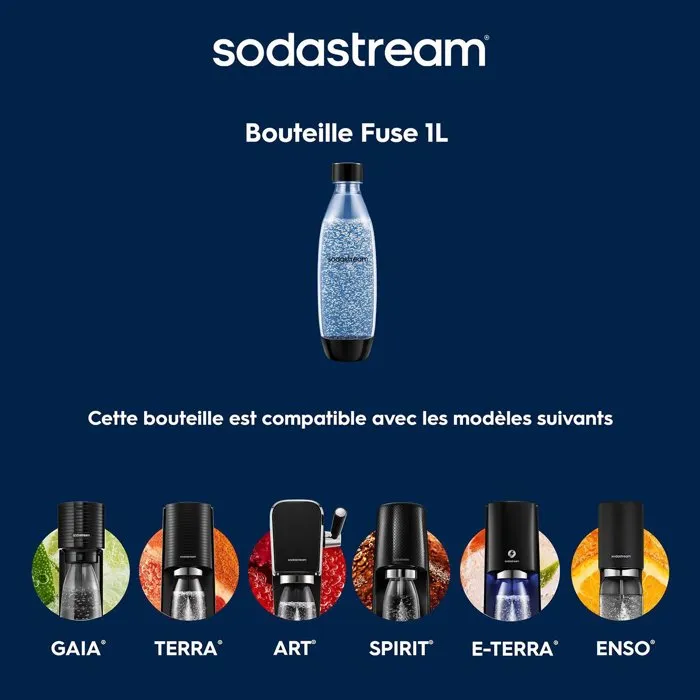 Sodastream Fuse Pepsi Metal Edition Limitée - Bouteille gazeuse design collector 1 L, compatible lave-vaisselle et sans BPA