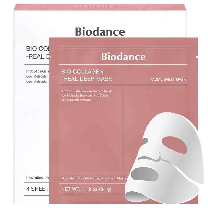 Biodance Ensemble de 4 Masques Faciaux au Collagène pour la Minimisation des Pores