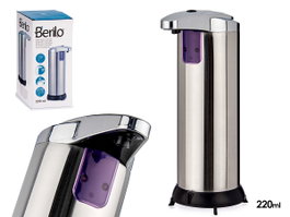 Berilo Distributeur À Capteur 220 ml Acier Inoxydable Argenté 7x18.5x11 cm (Set de 12)