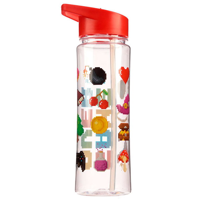 PUCKATOR - Bouteille d'eau thématique Game Over, 500 ml - Capacité 0,5 L - Dimensions 23 x 8,5 x 6,5 cm
