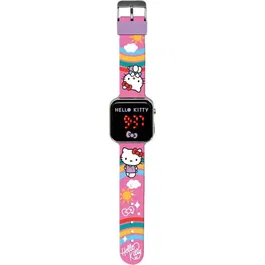Kids Licensing Montre LED Hello Kitty pour Enfant à Partir de 4 ans avec Affichage Heure et Date, Écran Personnalisable, Pile CR2032 Incluse
