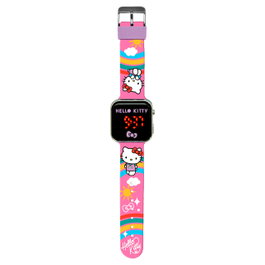 Kids Licensing Montre LED Hello Kitty pour Enfant à Partir de 4 ans avec Affichage Heure et Date, Écran Personnalisable, Pile CR2032 Incluse