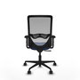 Chaise Zulema Synchro 3 positions tissu Bleu foncé Maille Gris Base en nylon noir Accoudoir 2D Sans appui-tête Roulettes 65mm nylon