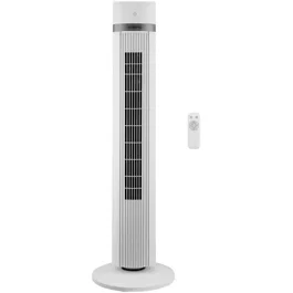 Oceanic Ventilateur sur Colonne Blanc - 45W, Hauteur 101 cm, 3 Modes (Normal/Naturel/Nuit), 3 Vitesses, Oscillation 90°, Minuterie 15h, LED, Poignée de Transport