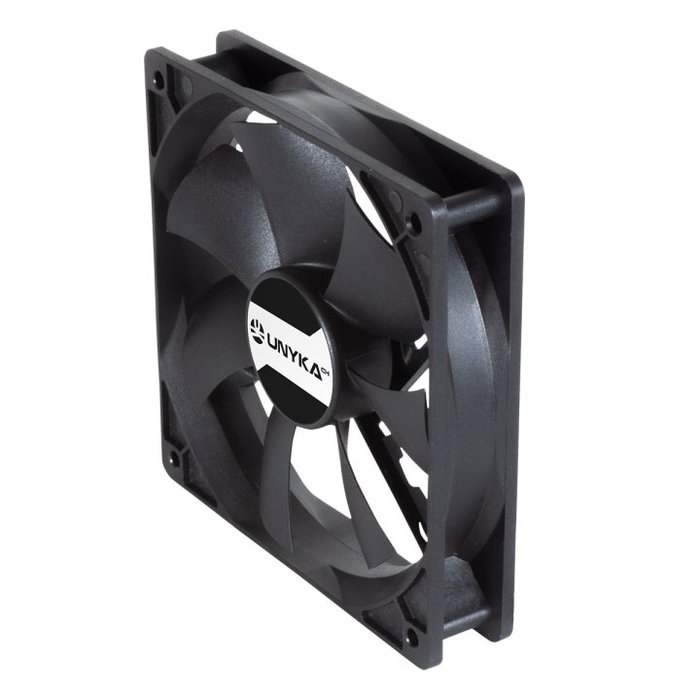 Unykach Ventilateur Boîtier 120 mm Noir - Double Roulement à Billes, PWM, 900-1800 tr/min, Silencieux