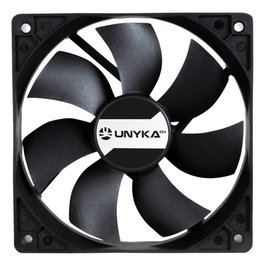 Unykach Ventilateur Boîtier 120 mm Noir - Double Roulement à Billes, PWM, 900-1800 tr/min, Silencieux