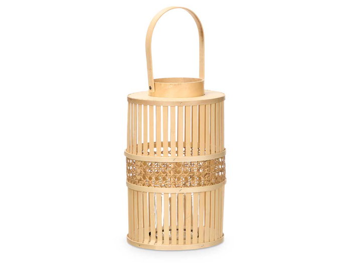 GIFTDECOR Farol Bambu Natural Vela Grd - Lot de 4