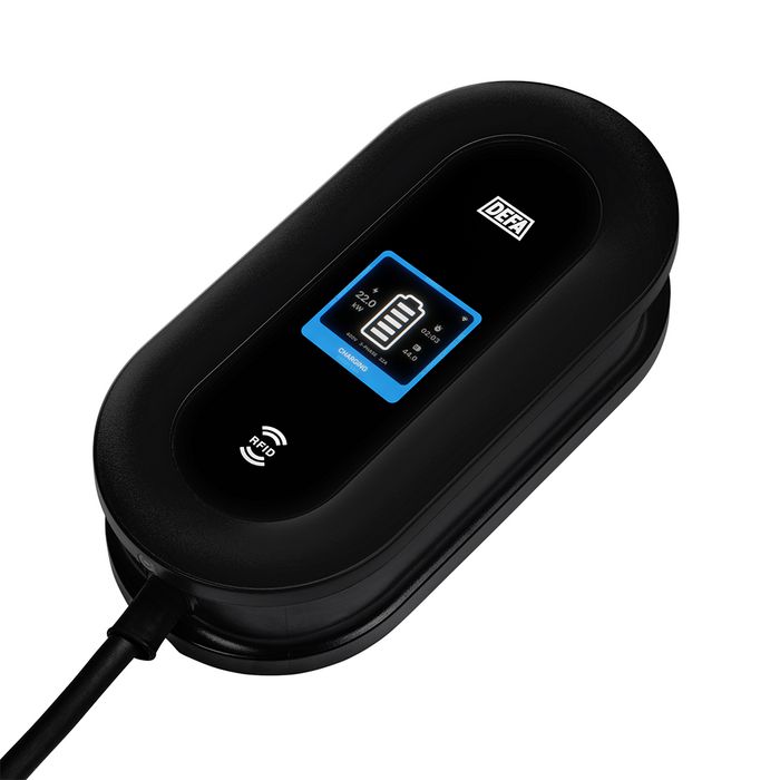 DEFA - Smart - Borne de recharge intelligente murale 22 kW avec câble intégré 6 m, WiFi, Bluetooth, OCPP 2.0.1