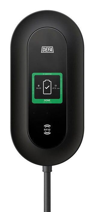 DEFA - Smart - Borne de recharge intelligente murale 22 kW avec câble intégré 6 m, WiFi, Bluetooth, OCPP 2.0.1