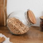 Cook Concept Bocal en verre de 2 litres avec couvercle en acacia