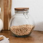 Cook Concept Bocal en verre de 2 litres avec couvercle en acacia