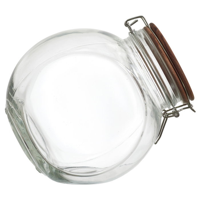Cook Concept Bocal en verre de 2 litres avec couvercle en acacia