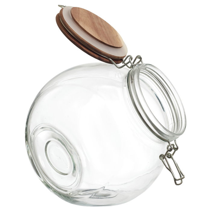 Cook Concept Bocal en verre de 2 litres avec couvercle en acacia