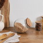Cook Concept Bocal en verre de 2 litres avec couvercle en acacia