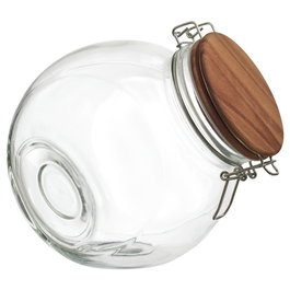 Cook Concept Bocal en verre de 2 litres avec couvercle en acacia