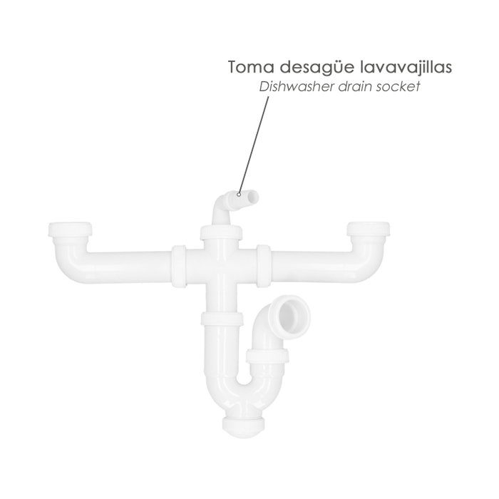 ABRISA Siphon Double avec Double Évacuation 1 1/2'' Ø 40mm