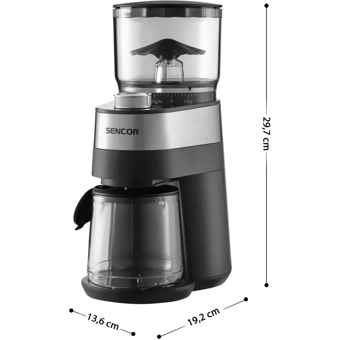 Sencor SCG 5060BK - Moulin à café électrique noir avec meules plates en acier et 30 réglages de mouture Sencor SCG 5060BK - Moulin à café électrique noir avec meules plates en acier et 30 réglages de mouture