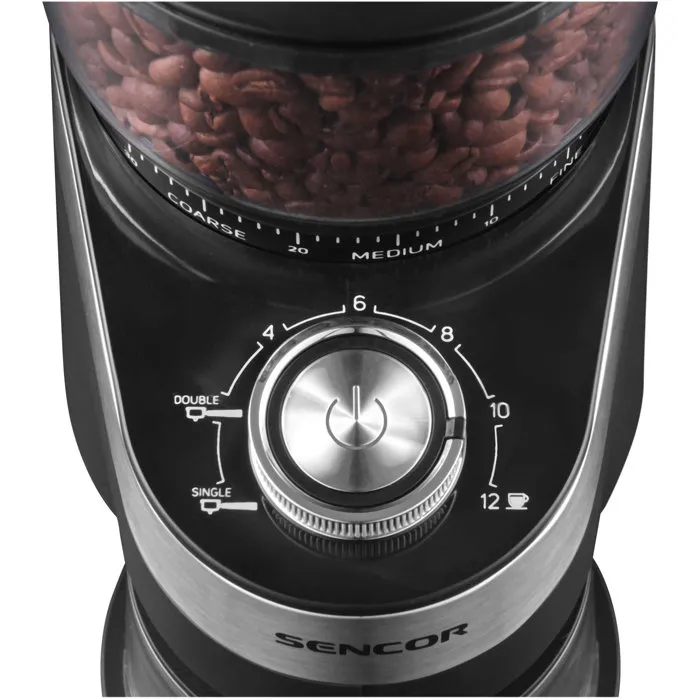 Sencor SCG 5060BK - Moulin à café électrique noir avec meules plates en acier et 30 réglages de mouture Sencor SCG 5060BK - Moulin à café électrique noir avec meules plates en acier et 30 réglages de mouture