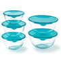 Pyrex Ensemble de Boîtes à Lunch Transparent Turquoise 5 Pièces